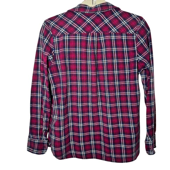 Woolrich Women’s Plaid 100% Cotton Lightweight Button Up Shirt Medium Red Navy - Picture 5 of 7